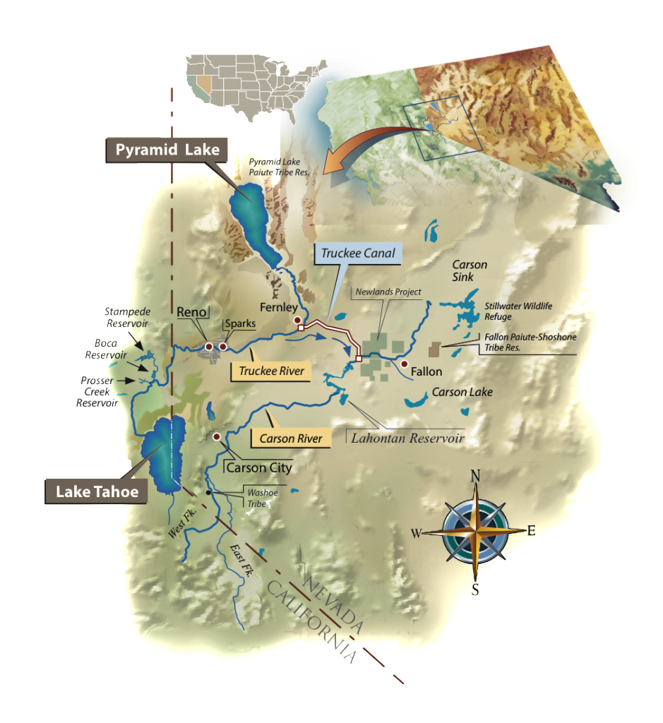 Map of the Truckee-Carson River System, by Ron Oden.